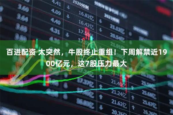 百进配资 太突然，牛股终止重组！下周解禁近1900亿元，这7股压力最大